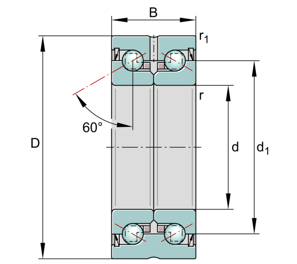 Yastıq (podşipnik) bilyalı SKF ZKLN2557