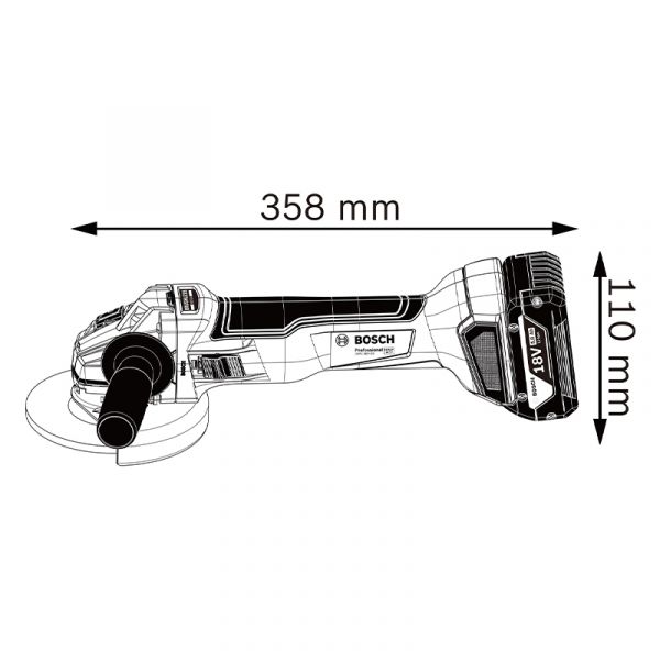 Akkumulyatorlu bucaqlı pardaqlama Bosch GWS 18V-10, 06019J4004