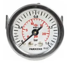 Манометр сухого типа (0-1.6 бар/40 мм 1/8"B панельное крепление) Pakkens 0401000303