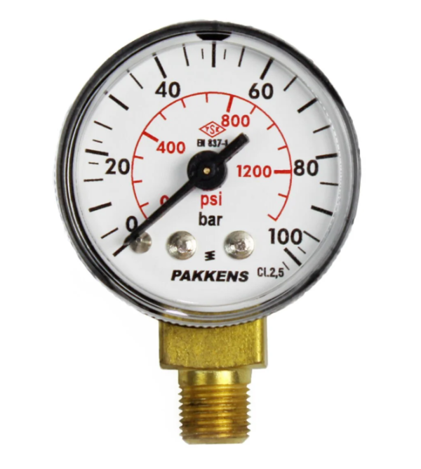 Manometr quru tipli (0-100 bar 40 mm, 1/8")  Pakkens 0401000112