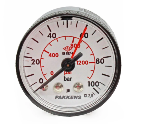 Manometr quru tipli (0-100 bar 40 mm, 1/8") Pakkens 0401000212