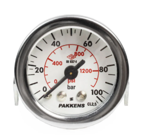 Манометр сухого типа (0-100 бар/40 мм 1/8"B панельное крепление) Pakkens 0401000312