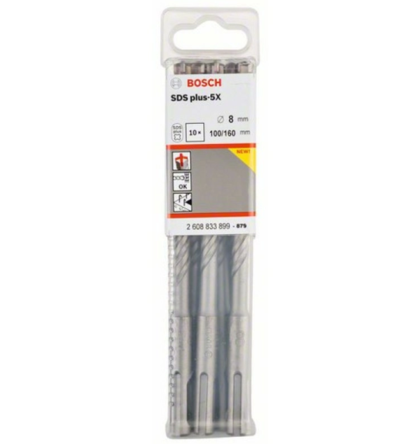 Burğu dəsti SDS-plus-5X 8x100х160 mm (10 ədəd) Bosch2608833899