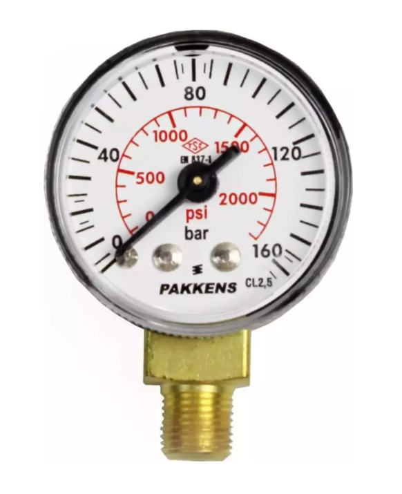 Manometr quru tipli (0-160 bar 50 mm, G1/4"B alt bağlantı) Pakkens 0501000113