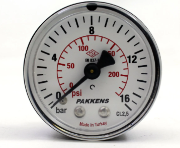 Manometr quru tipli (0-16 bar 63 мм 1/4" arxa bağlantı) Pakkens 0631000208