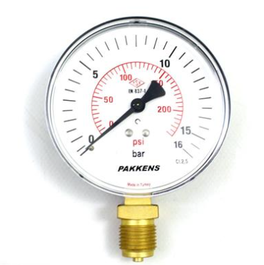 Manometr quru tipli (0-16 Bar 40 mm, 1/8") Pakkens 0401000108