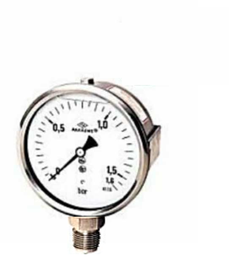 Манометр с глицерином (0-1,6 бар 63 мм 1/4" крепление снизу) Pakkens 0631001103