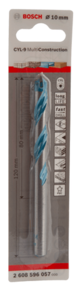 Burğu CYL-9 MULTICONSTR 10х80x120 Bosch 2608596057