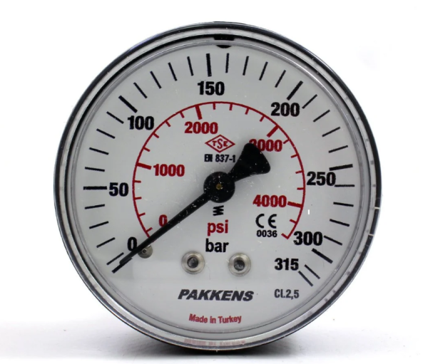 Манометр сухого типа (0-315 бар/40 мм 1/8") Pakkens 0401000216