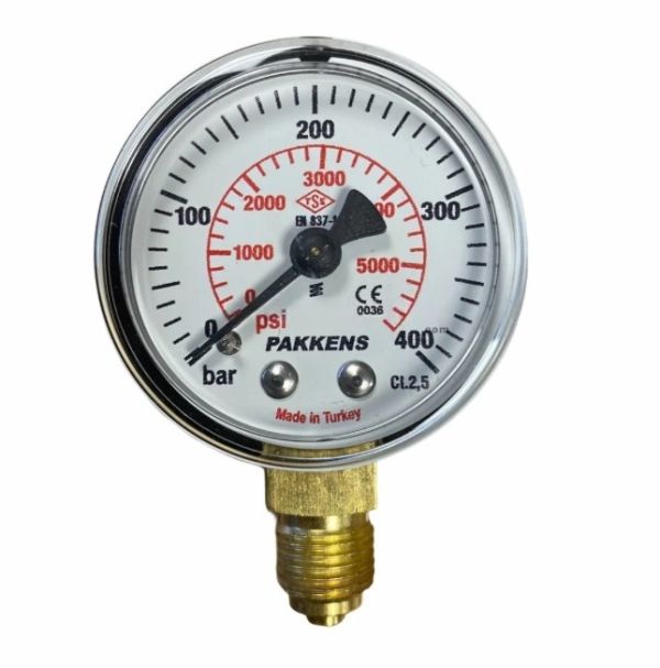 Manometr quru tipli (0-400 bar 40 mm, 1/8")  Pakkens 0401000117
