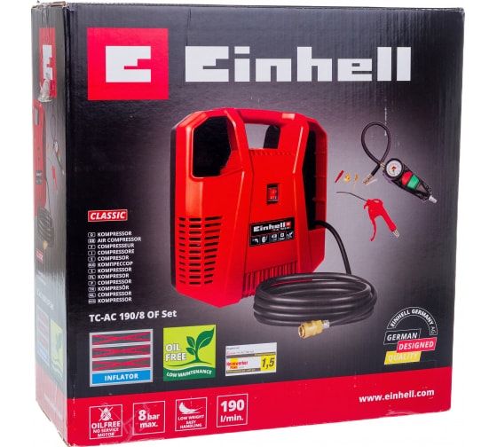 Компрессор мобильный Einhell TC-AC 190/8 OF Kit (4020536)