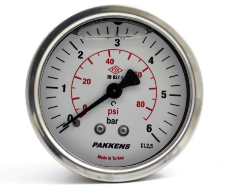 Manometr qliserinli (0-6 bar 40 mm, 1/8"B arxa bağlantı) Pakkens 0401001206