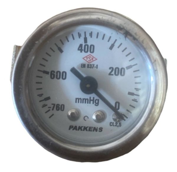 Vakuummetr quru tipli (-760/0 mmHg  40 mm, G1/8"B arxa panel bağlantı) Pakkens 0402000301