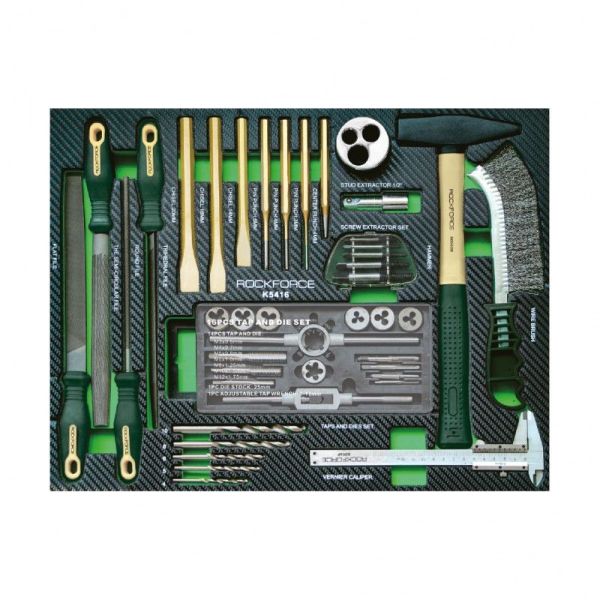 Alətlər üçün iş masası Rockforce, 7 bölməli / 274 ədəd / yaşıl, RF-55300
