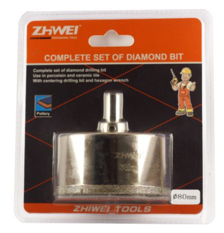 Almaz buruq kafel üçün 90 mm Zhwei