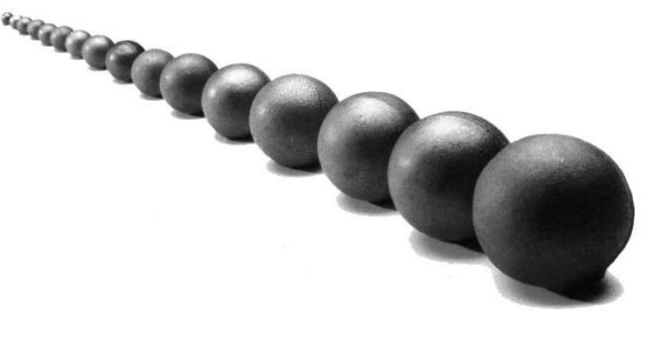 Üyüdücü polad topu, 40 mm / kg