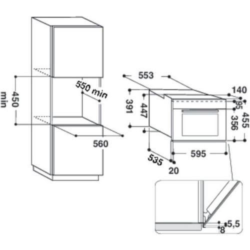 Mikrodalğalı soba quraşdırılan Whirlpool AMW 506/NB