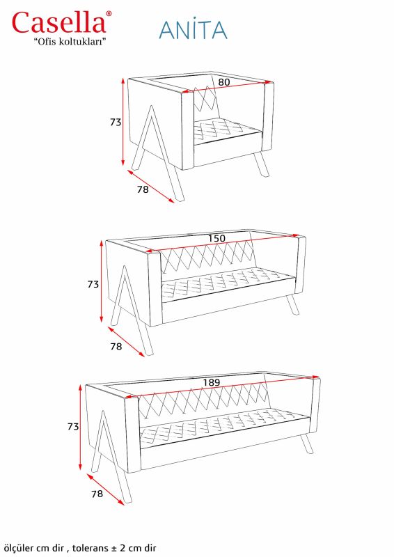 Divan ofis üçün Casella Anita ANT 03