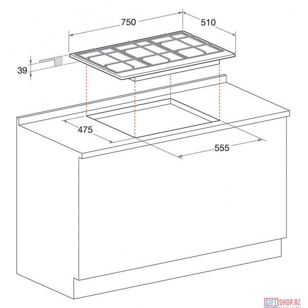 Qaz üstlüyü Hotpoint-Ariston PCN 750 T (AN) R /HA