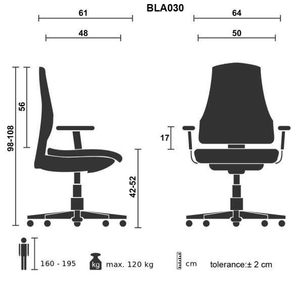 Oturacaq ofis üçün Casella Bella BLA 030