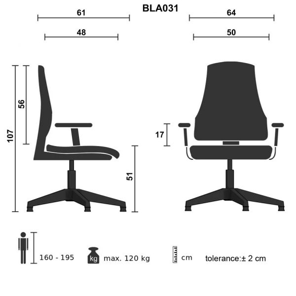 Oturacaq ofis üçün Casella Bella BLA 031