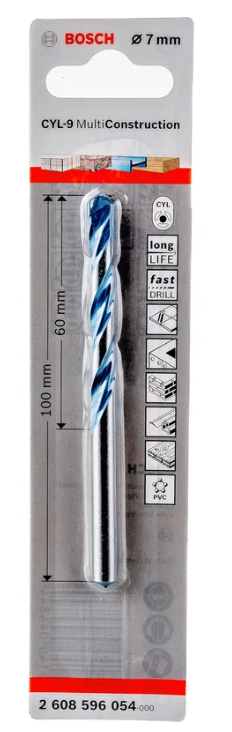 Burğu CYL-9 MULTICONSTR 8х80х120 mm Bosch 2608596055