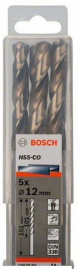 Burğu metal üçün HSS-CO 12x101x151mm (5 ədəd) Bosch 2608585903