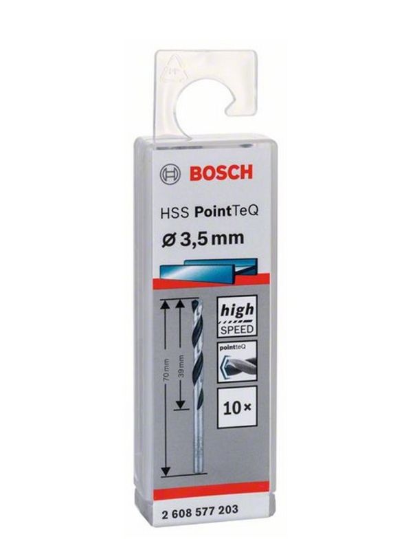 Burğu metal üçün 10 HSS Pointteq 3.5mm (10 ədəd) Bosch 2608577203