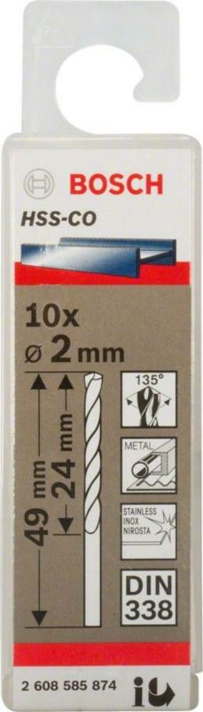 Burğu metal üçün HSS-CO 2x24x49 mm Bosch 2608585874