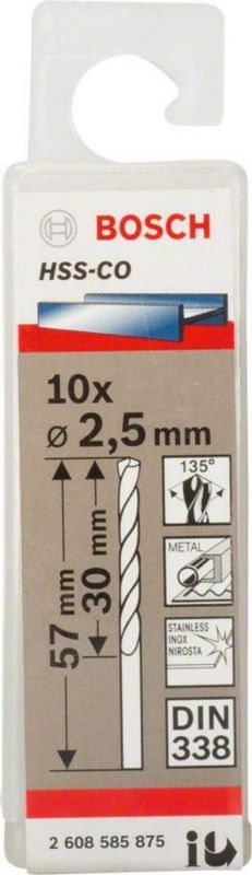 Burğu metal üçün HSS-CO 2.5x30x57  mm Bosch 2608585875
