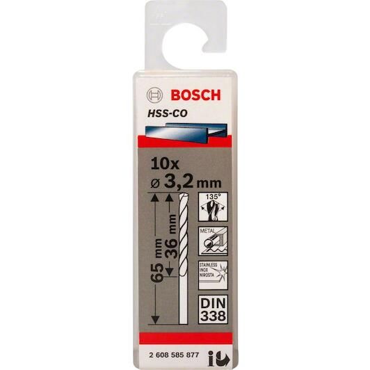 Burğu metal üçün HSS-CO 3.2x36x65 mm Bosch 2608585877