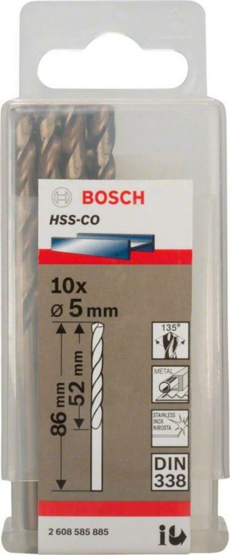 Burğu metal üçün HSS-CO 5x52x86 mm Bosch 2608585885
