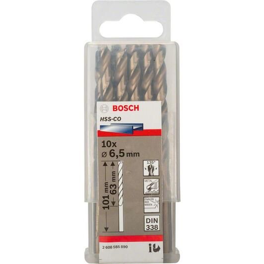Burğu metal üçün HSS-CO 6.5x63x101 mm Bosch 2608585890
