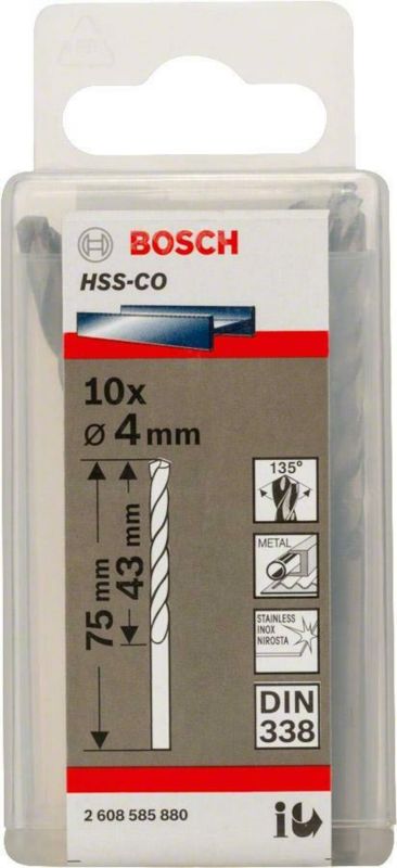Burğu metal üçün HSS-CO 4x43x75 mm Bosch 2608585880