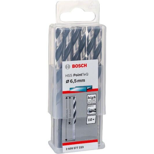 Burğu metal üçün 10 HSS Pointteq 6.5 mm (10 ədəd) Bosch 2608577233