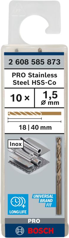Burğu metal üçün HSS-CO 1.5x18x40 mm Bosch 2608585873