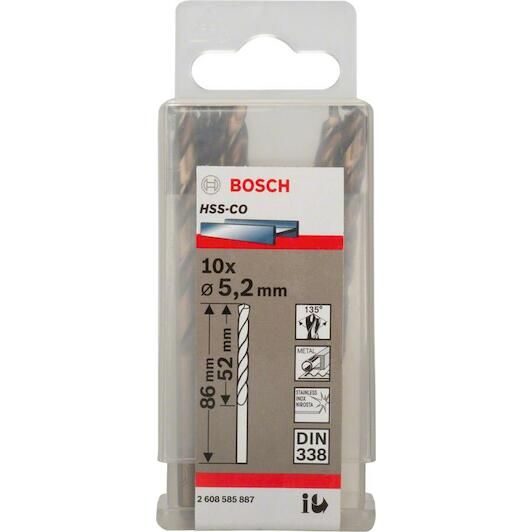 Burğu metal üçün HSS-CO 5.2x52x86 mm Bosch 2608585887