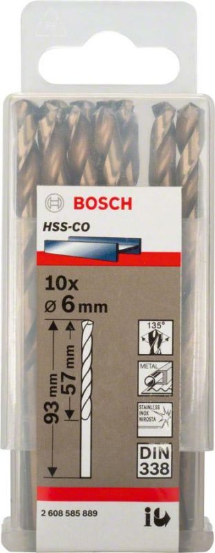 Burğu metal üçün HSS-CO 6x57x93 mm Bosch 2608585889