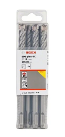 Burğu dəsti beton üçün SDS-plus-5X 14x100x160 mm (10 ədəd) Bosch 2608833908