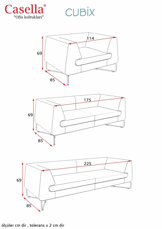 Divan ofis üçün Casella Cubix CBX 02