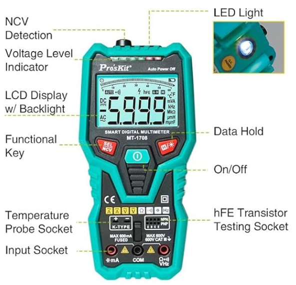 Multimetr rəqəmsal Pro'skit MT-1707