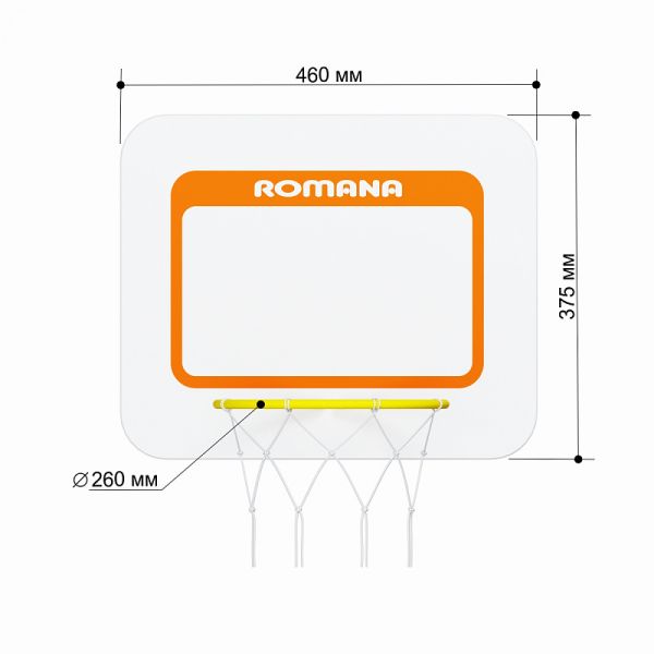 Щит баскетбольный Romana Dop12 (6.07.00) стандартный