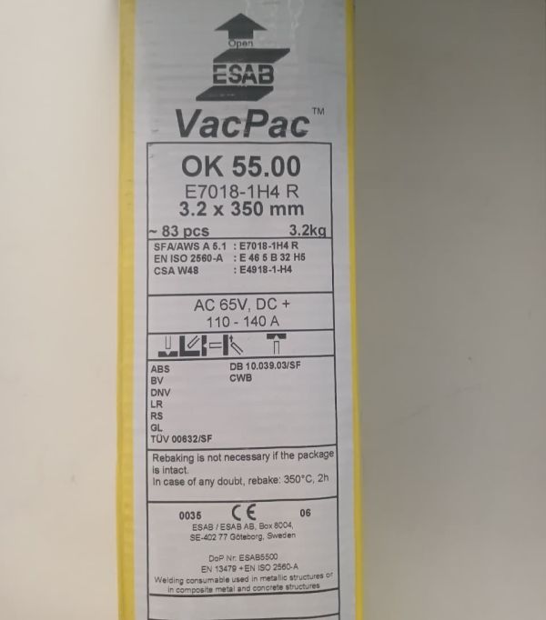 Elektrod ESAB VacPac OK 55.00, 3,2 х 350 mm, (qutu 3,2 kq), E7018-1H4 R