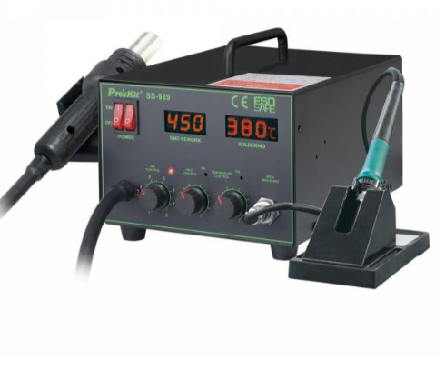 Hot air çoxfunksiyalı rəqəmsal lehimləmə stansiyası Pro'skit SS-989B