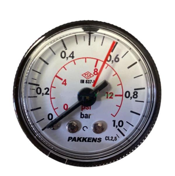 Manometr quru tipli (0-1 bar 40 mm, 1/8", metal gövdə) Pakkens 0401000202 MG