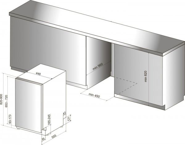 Посудомоечная машина встраиваемая Hotpoint Ariston HSIO 3O35 WFE