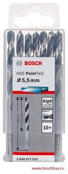 Burğu metal üçün 10 HSS Pointteq 5.5 mm (10 ədəd) Bosch 2608577223