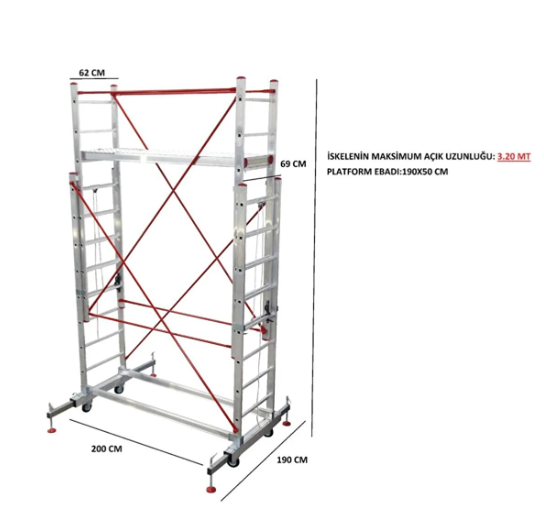 İskələ iki bölməli 2x2 Beykon İSK 220