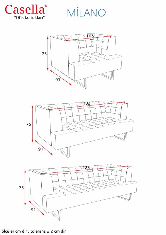 Divan ofis üçün Casella Milano 03