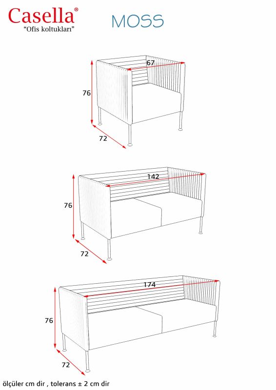 Divan ofis üçün Casella Moss 02